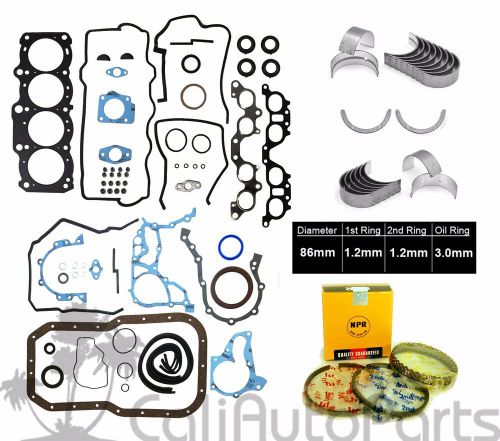 Fits: 98-00 toyota rav4 2.0l 3sfe 16v dohc full set npr rings main rod bearings