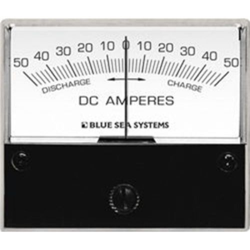 Blue sea 8252 dc zero center analog ammeter - 2-3/4 face  50-0-50 amperes dc