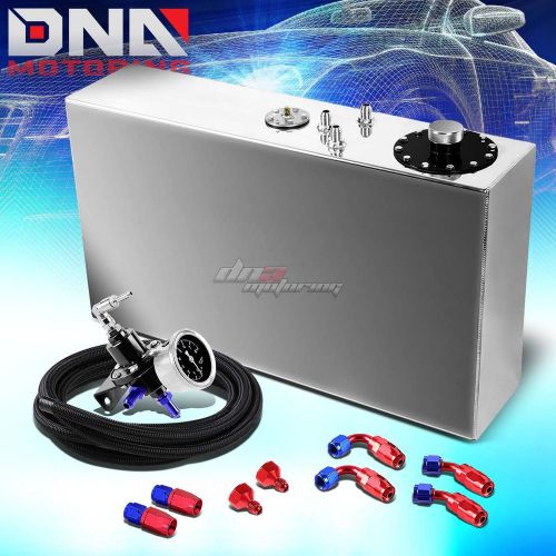 17 gallon top-feed slim aluminum fuel oil tank+line kit+pressure regulator black