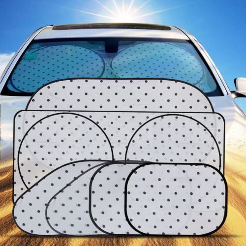 6x auto care dot pattern #v side car sun shades rear window sunshade cover mesh