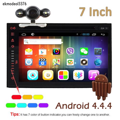 7" android4.4 gps navi double 2din car stereo cd dvd player bt mp3 camera+camera