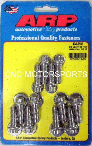 Arp intake manifold bolt kit 434-2101 chevy 265 400 factory oem