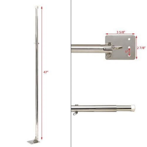 Sea ray boats 2078014 stainless 65" adjustable marine cockpit liner support rail