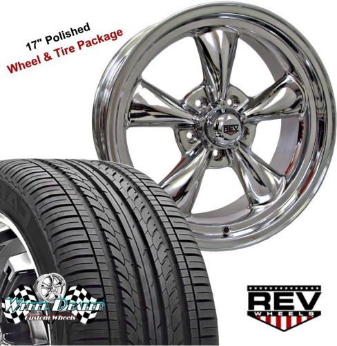 17x7"-17x8" polished rev classic 100 wheels &amp; tires chevy monte carlo 1970 1971