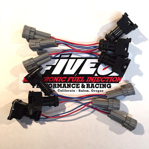Set of 6 wired ev1 to denso fuel injector adapters new jetronic sumitomo plugs