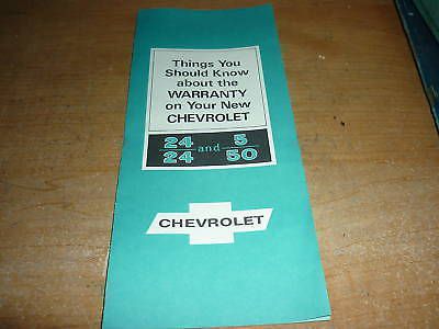 1967 chevrolet camaro corvette warranty owners manual