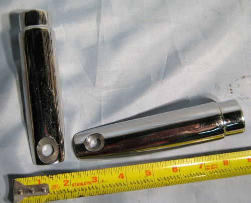 (2) x stainless steel boat rail, arch or top end mount, fits 1-1/2&#034; tubing