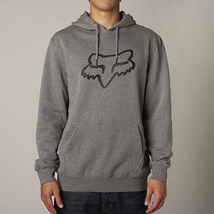 Fox racing legacy mens fox head pull over hoody heather graphite/gray