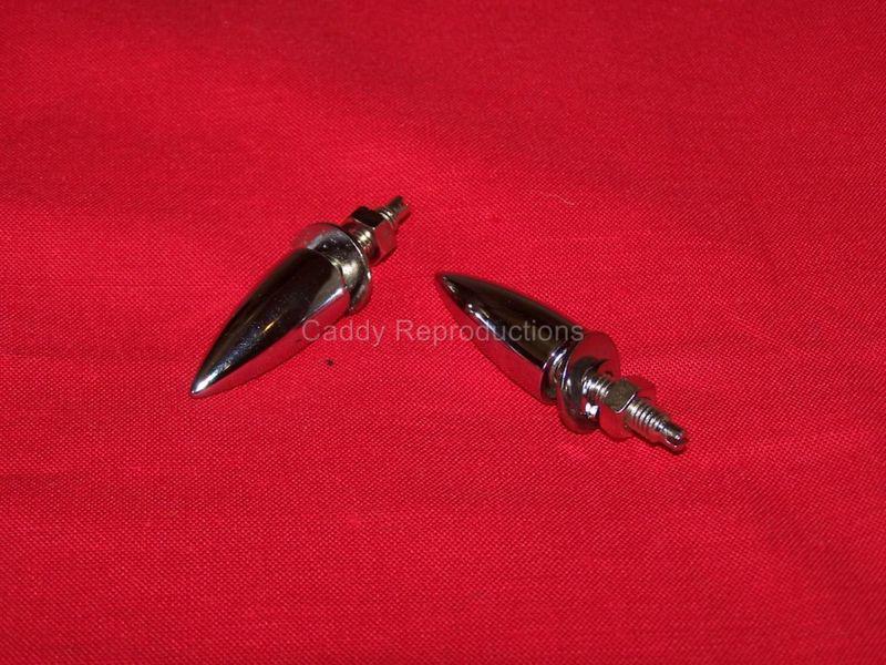 Vintage style license plate bullets - long - pair