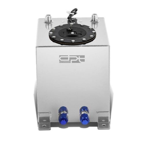 2.5 gallon lightweight polished aluminum race drift fuel cell tank+level sender