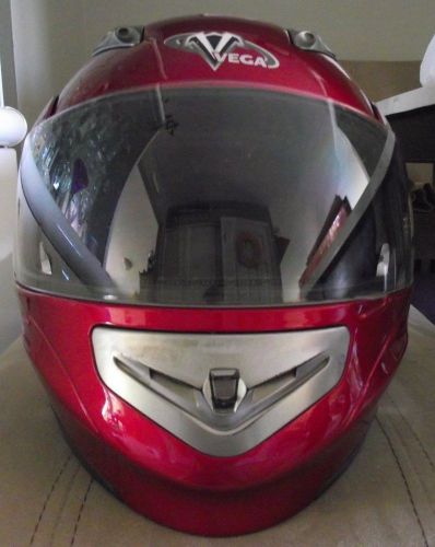 Vega summit ii full face red motorcycle helmet, size medium