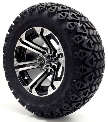 12" madjax "nitro" machine/black wheel and 23x10.5-12 golf cart 6-ply tire combo