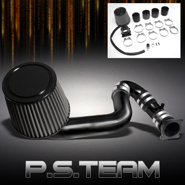 02-06 altima 4cyl black aluminum cold air intake+stainless washable cone filter
