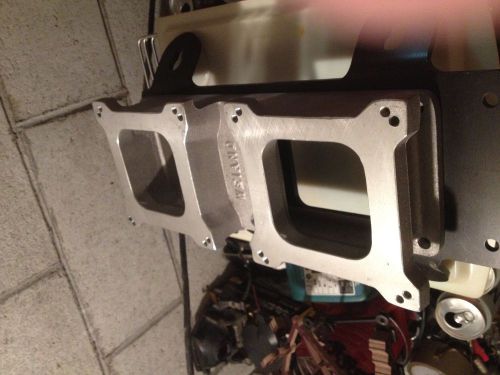 Weiand dual carb 4150  6-71 8-71 blower adapter plate satin + bracket