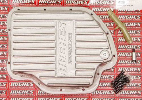 Hughes performance natural aluminum deep sump finned trans pan th400 p/n hp2280