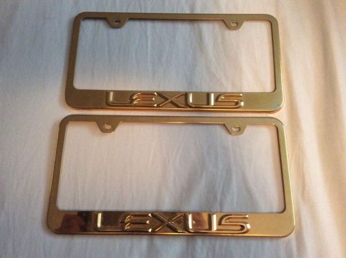 Pair lexus license plate frame  , genuine stainless and brass .