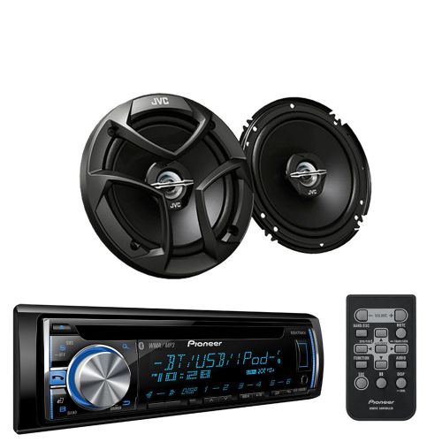 Dehx6700bt car cd mp3 usb aux bluetooth pandora stereo 2 6.5&#034; 2-way car speakers