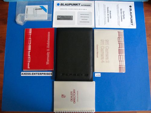 1990 porsche (964) 911 carrera 2 4 cab coupe targa owners manuals pouch set l174