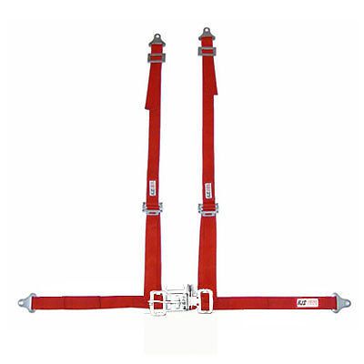 Rjs 2" off-road harness, latch/link, 4-point, bolt-in tabs, orange