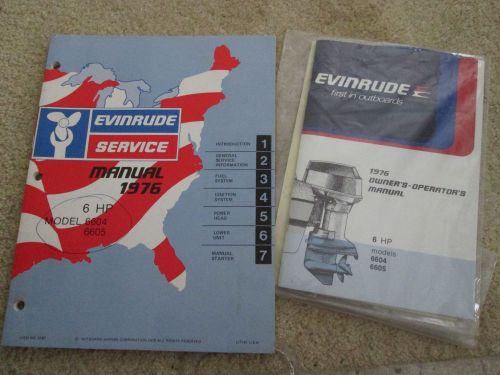 Evinrude 6 hp outboard motor owner&#039;s and service manual ln  6604  6605