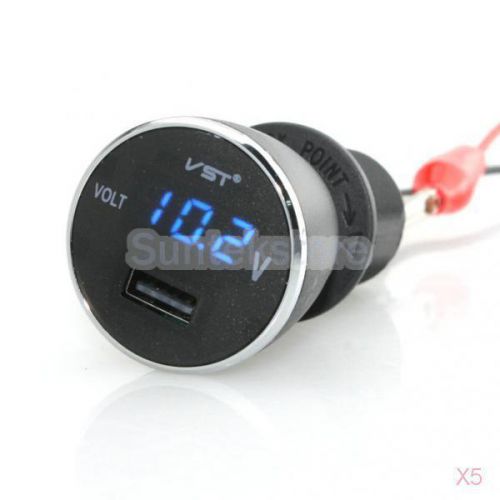 5x led panel voltmeter digital voltage meter waterproof 12v-24v