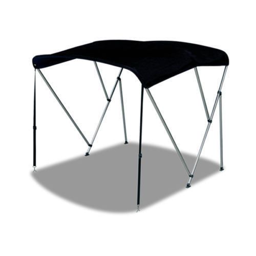 New bimini 3 bow top boat cover black 79&#034;-84&#034; with rear poles &amp; integrated sock