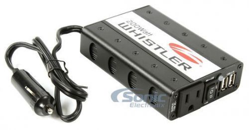 Whistler xp200i 200w high surge dc-ac car power inverter + usb charging ports