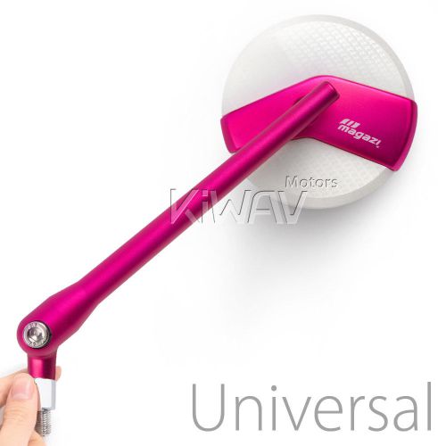Mirror missie aluminum cnc pink belt + stem / white carbon look for cruiser