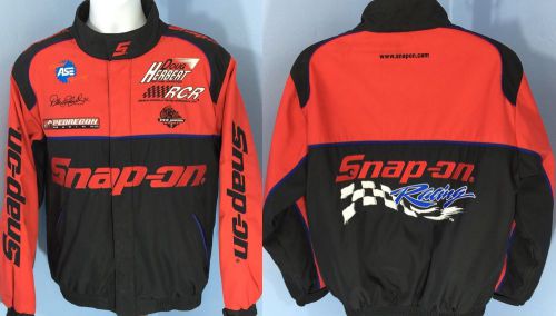 Snap on racing jacket men medium dale earnhardt rcr herbert drag red black