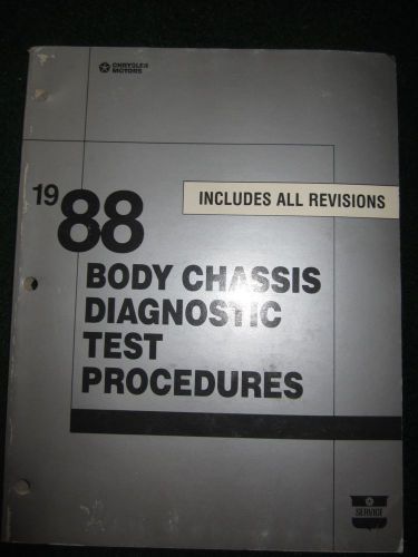 1988 body computer test chassis diagnostic service manual dynasty new yorker +