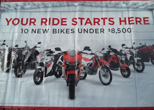 Honda motorcycle/atv garage/dealership banner 4ft. x 8ft. nice size nos 2014