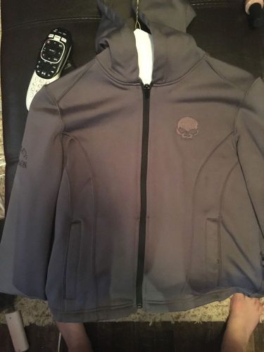Harley davidson gray women's zip up hoodie. size m
