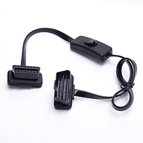 Tonsiki obd 2 cord 16 pin m/f male to female right angle diagnostic extension