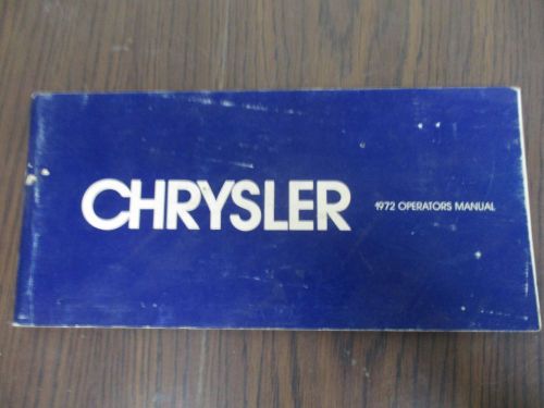 1972 chrysler 1972 operators manual users guide owners manual
