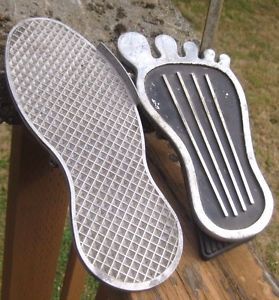 Vintage chrome barefoot &amp; waffle sole car gas pedal covers hotrod by cal custom
