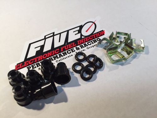 Set 6 -12.5 mm fuel injector top hat extenders 14mm domestic viton o-rings black