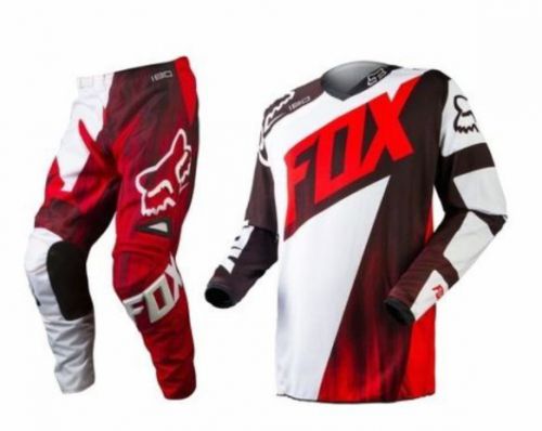 Fox 180 motocross pants &amp; jersey combo #36 /xl rrp $229 vandal red dirt bike