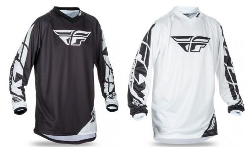 2017 fly racing universal adult black white riding jersey shirt mx atv bmx mtb