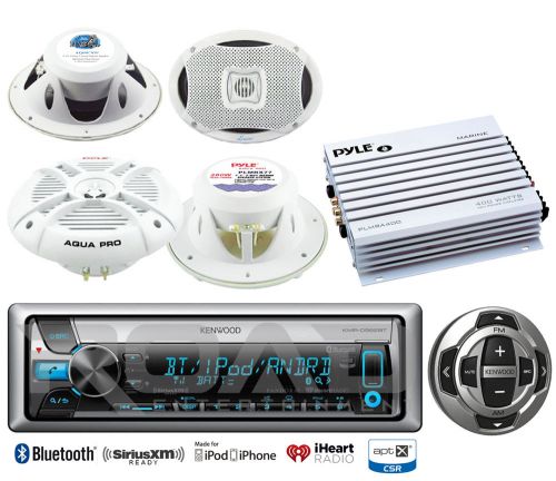 Kenwood usb cd bluetooth marine radio/remote,amplifier,7.7&#034;&amp; 6x9&#034;marine speakers