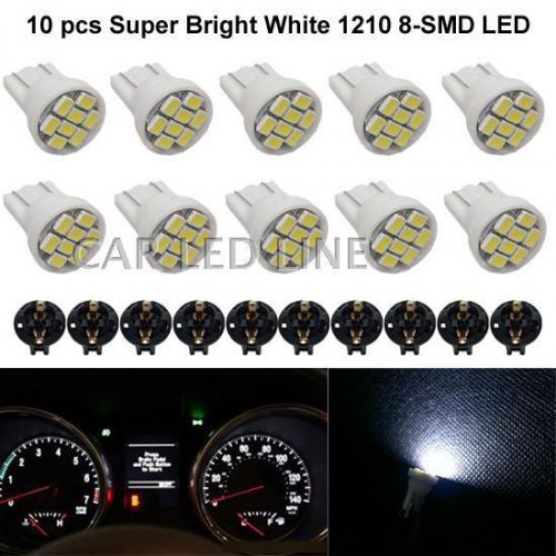 10pcs t10 pc194  led bulb white dash light instrument indicator car lighting