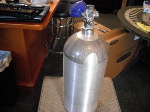Nos 10 lb. capacity nitrous oxide bottle, hi flow valve, spun aluminum