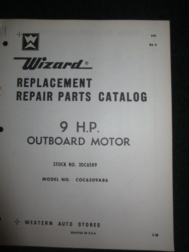 1968 wizard outboard parts catalog manual 9 hp coc6509a86