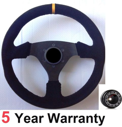 Sports suede steering wheel and boss kit fit vauxhall corsa b astra tigra opel