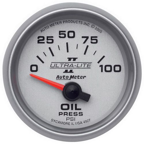 Autometer 4927 ultra-lite ii electric oil pressure gauge 2 1/16&#034; 0-100 psi