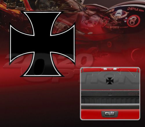 Pilot automotive black iron cross pattee window sticker 5" x 5" 2 pcs