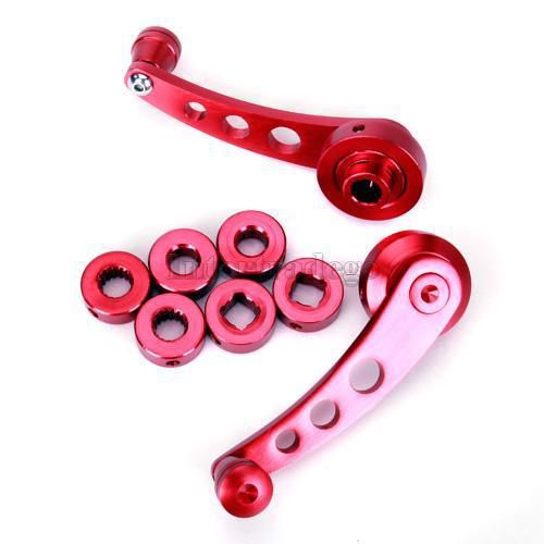 Universal alloy car window winder crank adapter tool kit - red