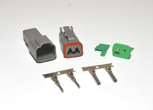 Deutsch dt 2-pin connector kit, c-key wedge, 14-16 awg stamp contacts, from usa