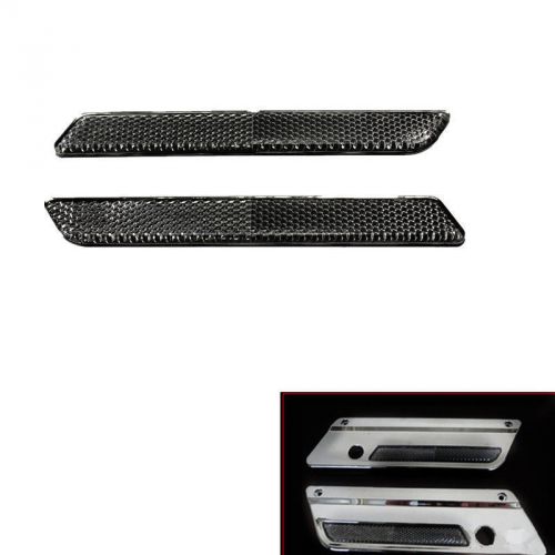 1 pair smoke reflectors for harley latch covers hard saddlebags side visibility