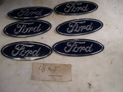 Ford dark blue oval script ornament emblem    ( 1 1/8 x 3&#034; )