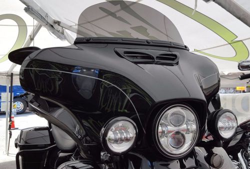 Ciro black led headlight bezel for harley motorcycles - 45201